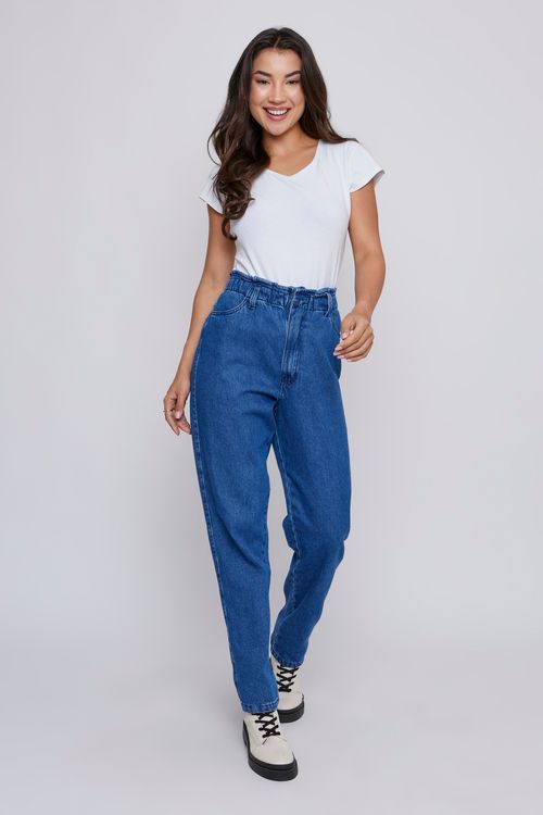 Calca fem mesa 501913 jns clochard escu jeans escuro