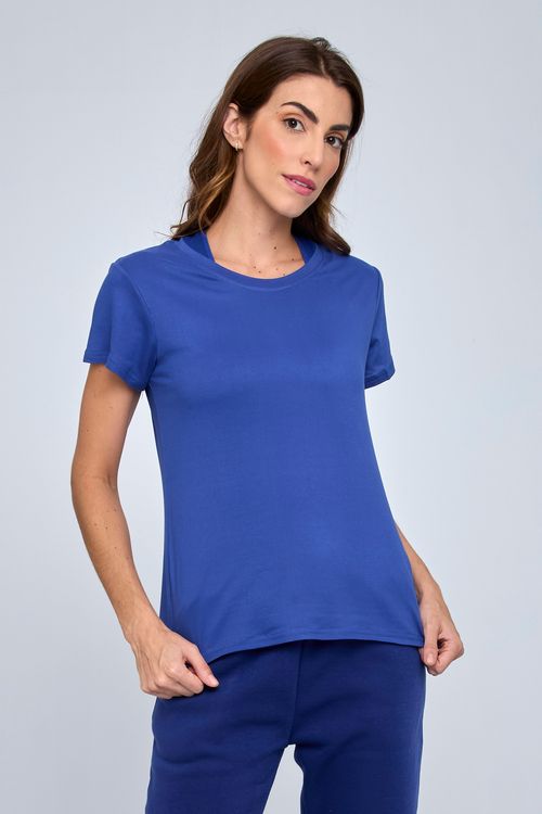 Top Malha Feminino Azul