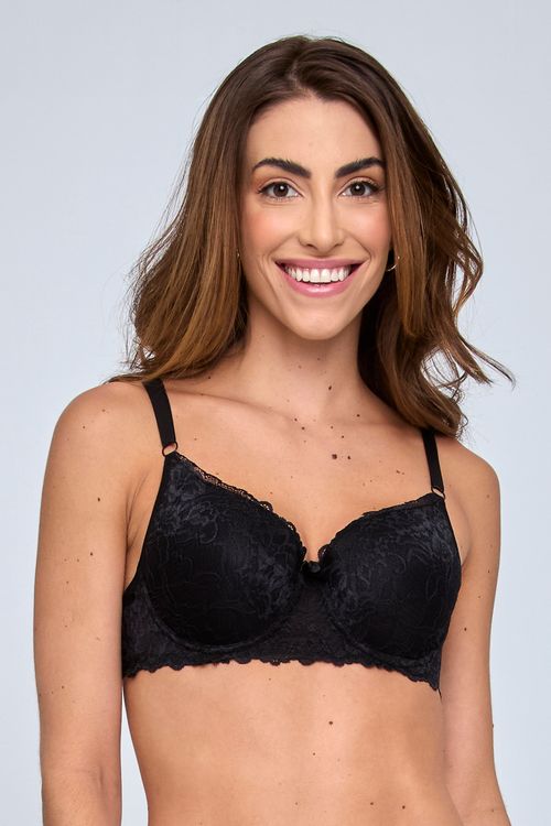 Sutiã Básico Preto Base Renda