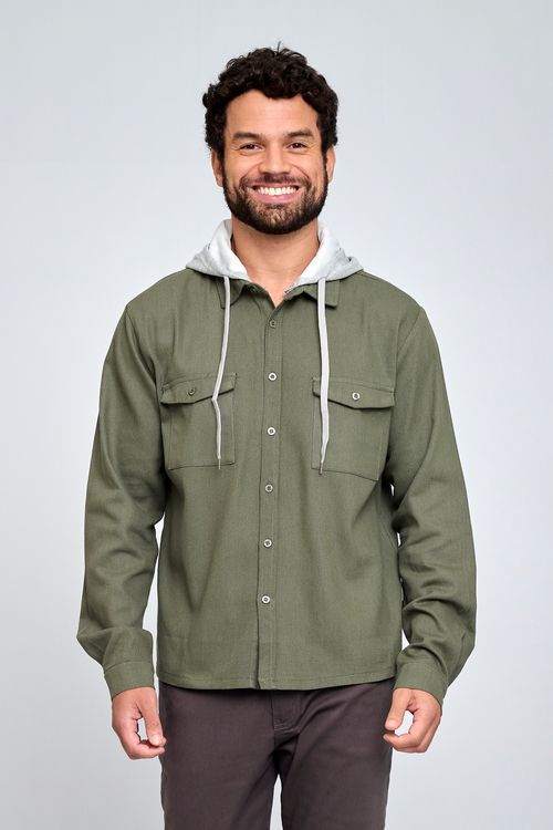 Jaqueta Masculina Trendy Sarja Militar Verde Militar