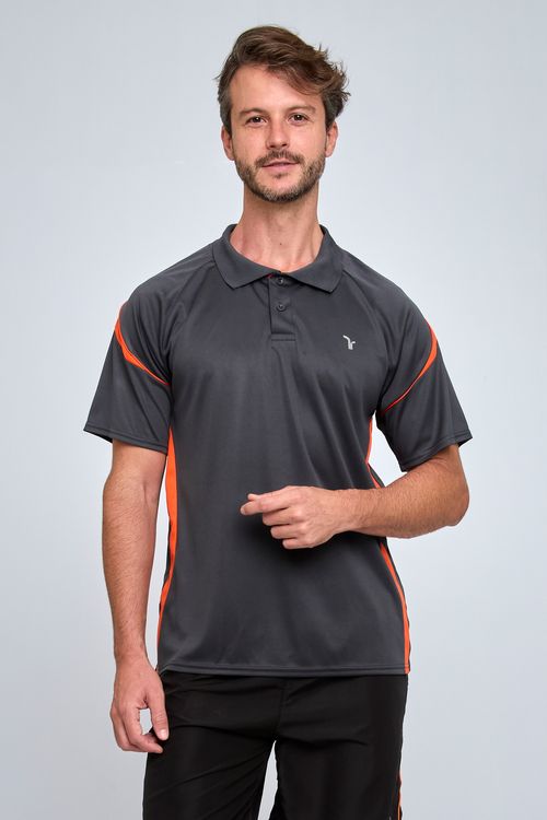 Polo Masculina Cinza