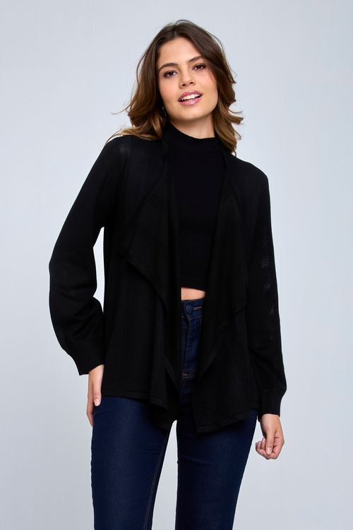 Capinha Tricot Assimétrica Feminina - Preta