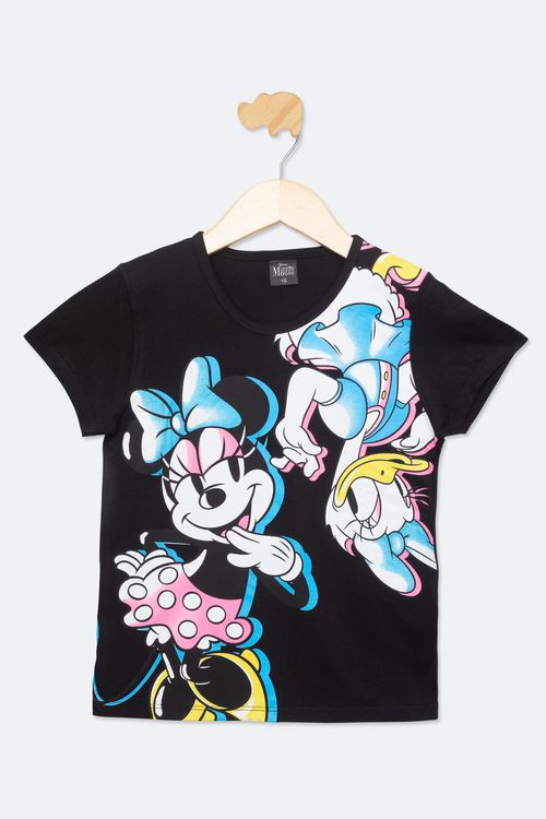 Blusa Infantil Feminina Tam 10 a 16 Anos Preta Minnie