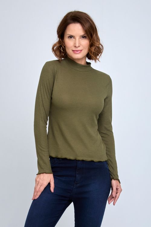 Blusa de Malha Feminina Verde Militar