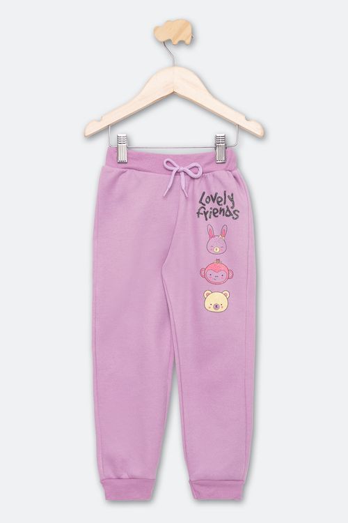 Calça Infantil Tam 1 a 3 Bichinhos Lilás