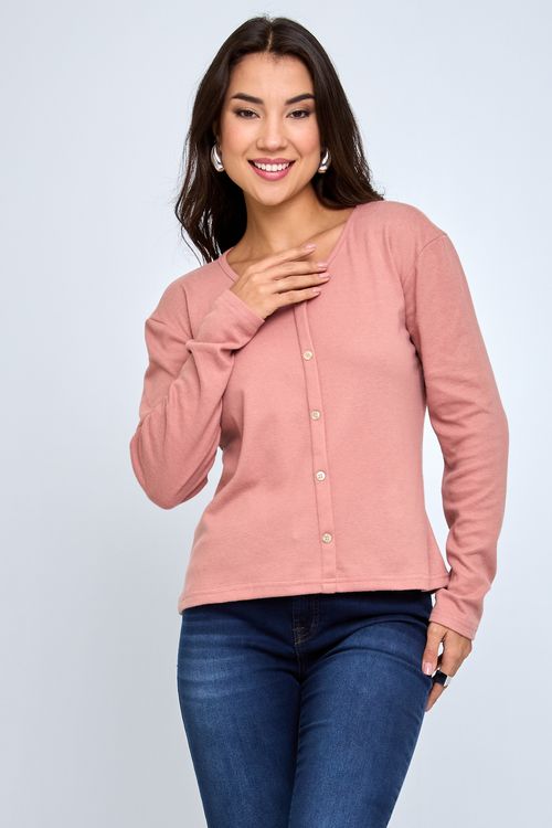 Cardigan Feminino Rosa Claro