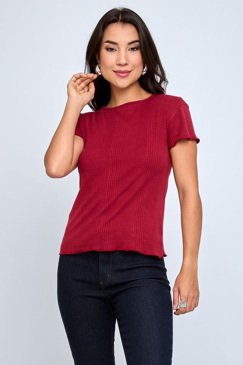 Blusa Feminina em Ribana Vinho