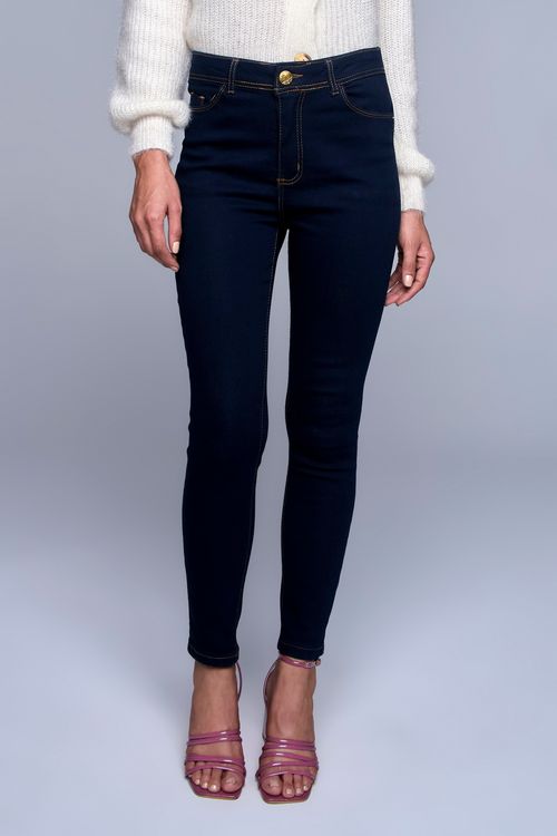 Calça Jeans Feminina Skinny Amaciada Azul Escuro