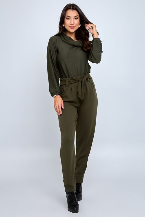 Calca fem 3436 malha clochard verde militar