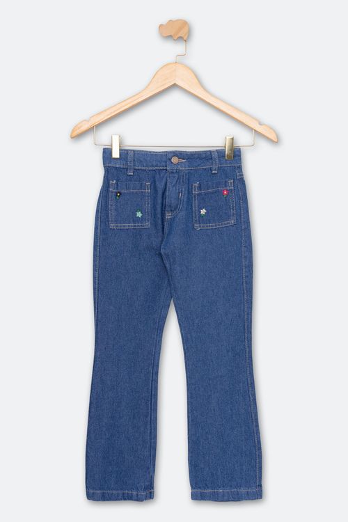 Calça Infantil Flare Jeans Médio Tam 4 a 8