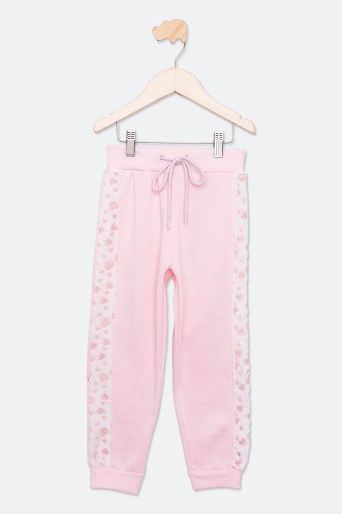 Calça Infantil Menina Fleece Rosa Tam 4/8