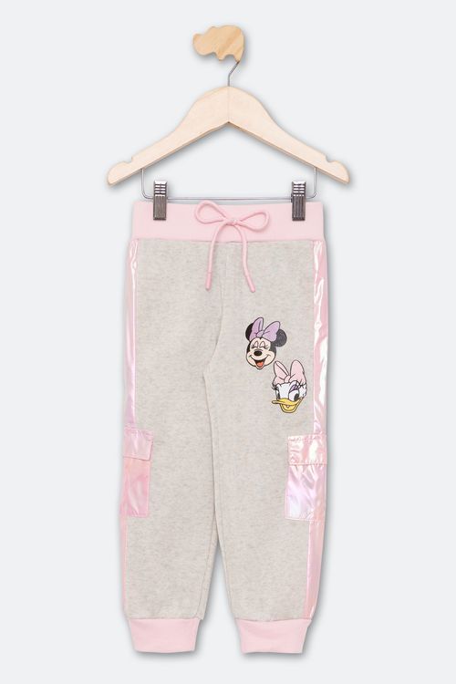 Calça de Moletom Infantil Feminina Tam 4 a 8 Anos Mescla Minnie