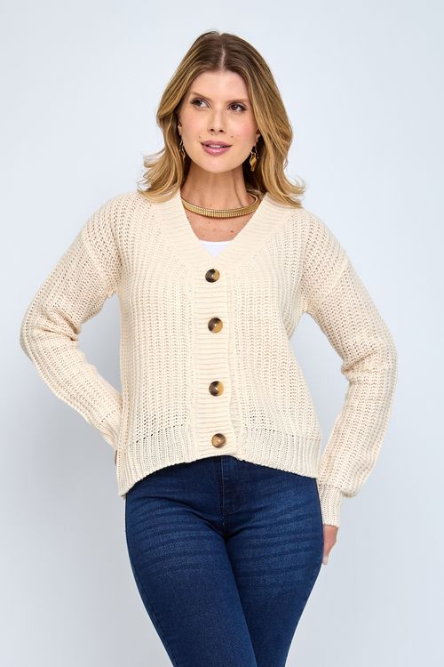 Cardigan Feminino Bege