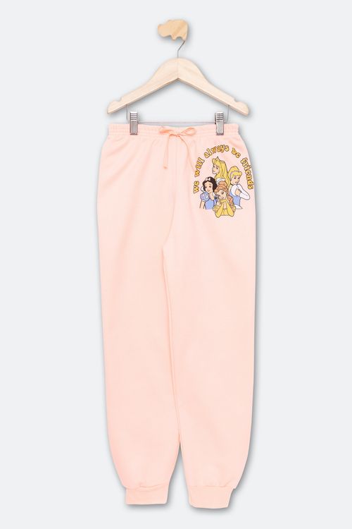 Calça Infantil Princesas - Coral - Tamanho 4 a 10 anos