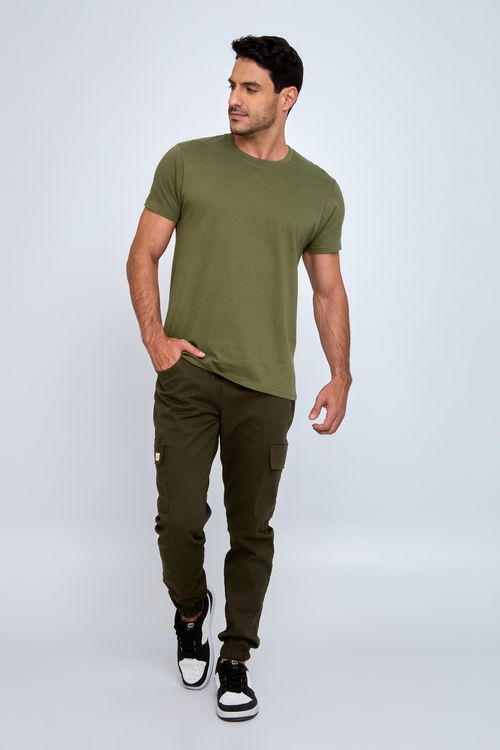 Calça Masculina Jogger Cargo Verde Militar