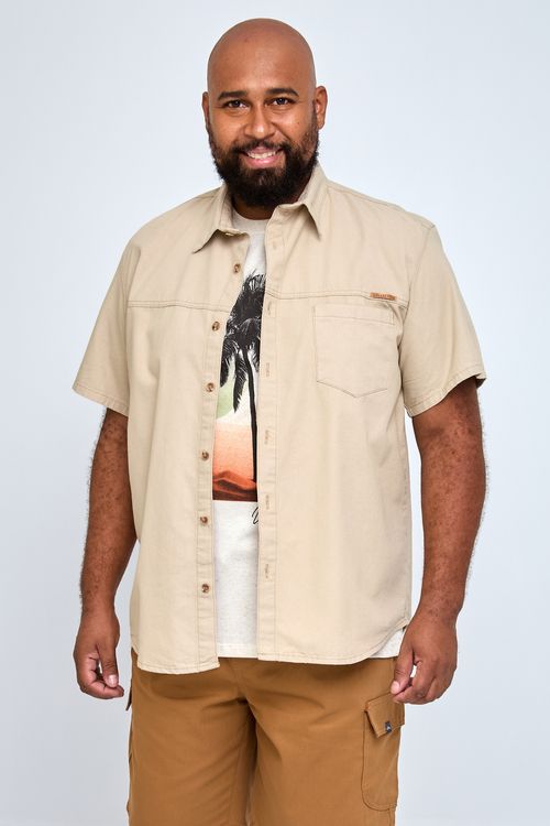 Camisa Masculina em Sarja Plus Size