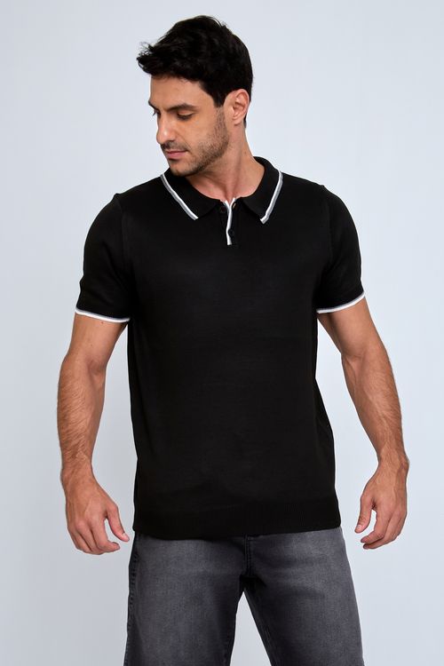 Camisa Polo Masculina Preta