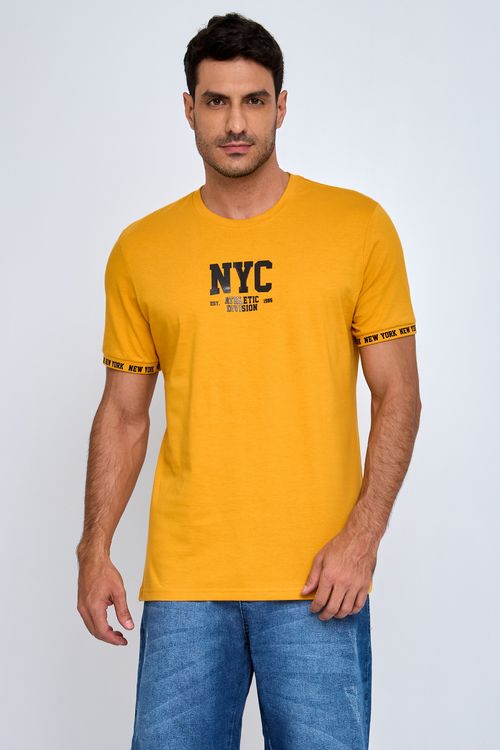 Camiseta Masculina NYC Mostarda