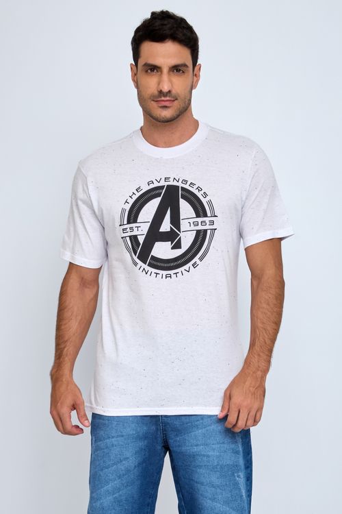 Camiseta masc mc avengers branca branco