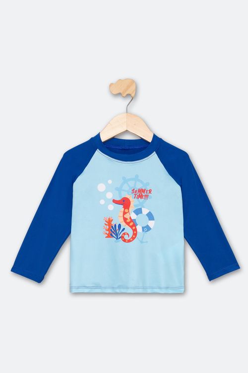 Camiseta info 1 ao 3 ml uv azul claro