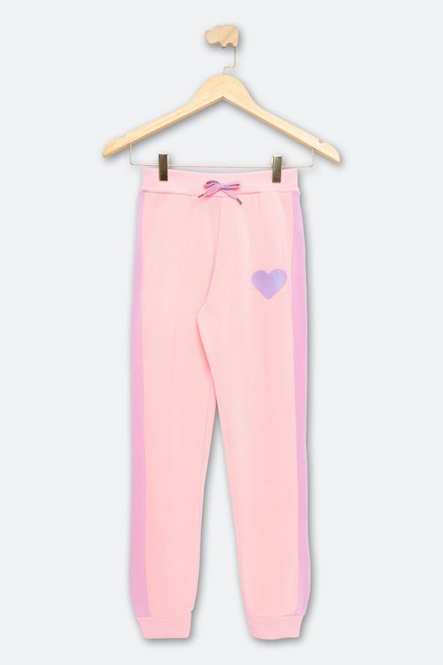 Calça Infantil Menina Fleece Pink Neon Tam 10 a 16
