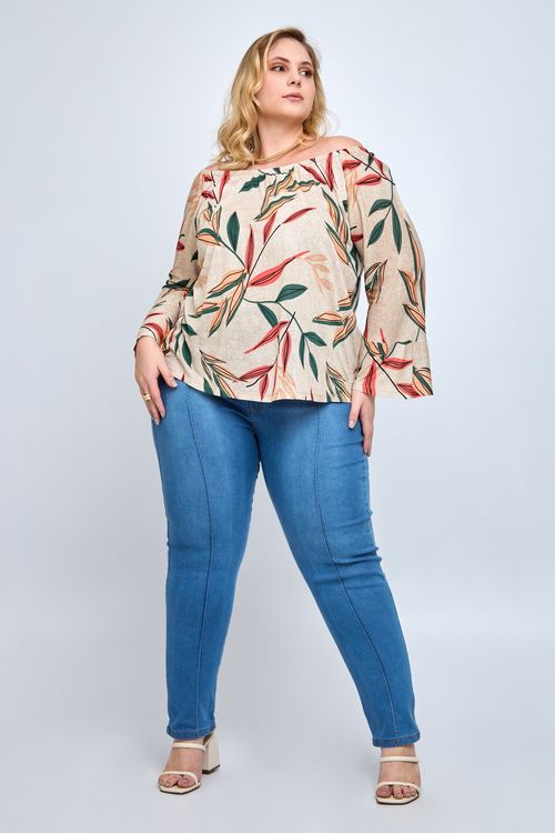 Calça Jeans Feminina Feita Pra Mim Skinny Azul Médio