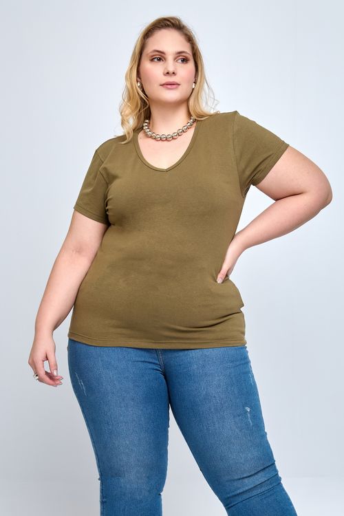 Blusa Feminina de em Cotton Verde Escuro
