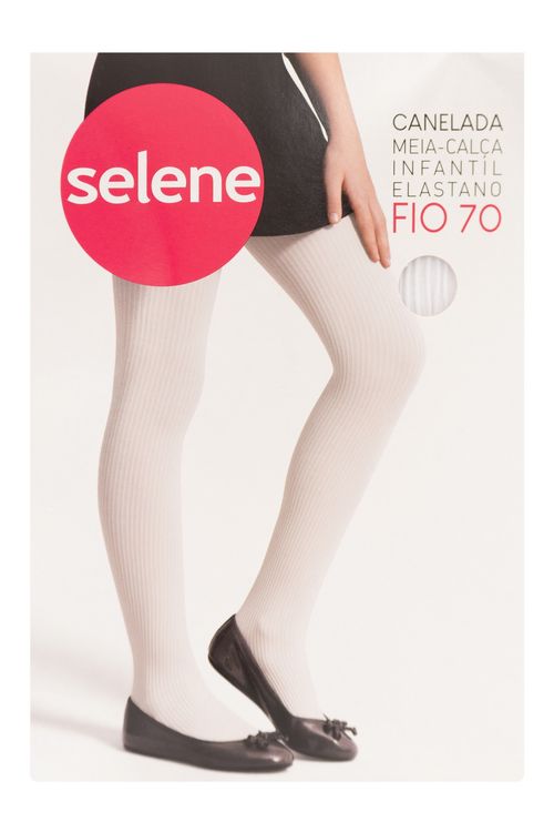 Meia Calça Canelada Fio 70 Branca