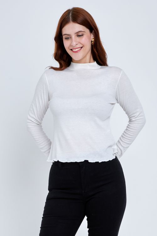 Blusa Feminina Canelada Branca