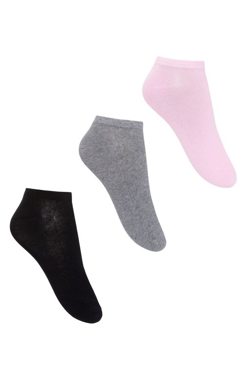 Kit 3 Pares de Meias Cano Curto Femininas Sortidas Tam 34 ao 39