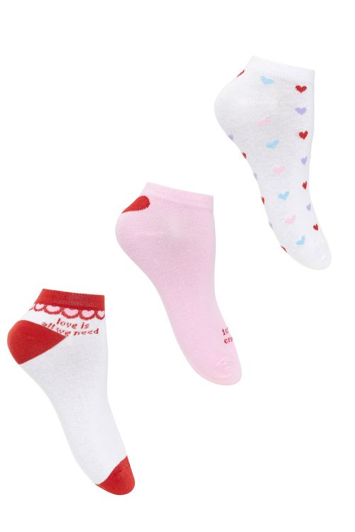 Kit 3 Pares de Meias Cano Curto Femininas Sortidas Tam 34 ao 39