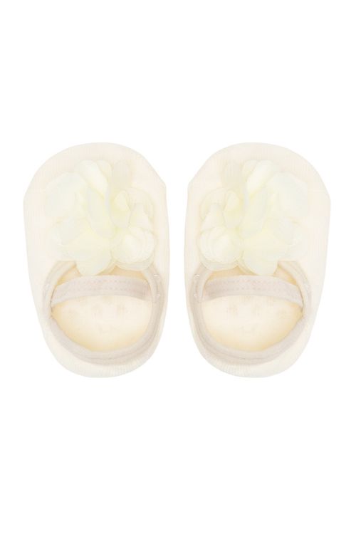 Par de Meias Infantil Bebê Off White Tam 14 a 18 Meses