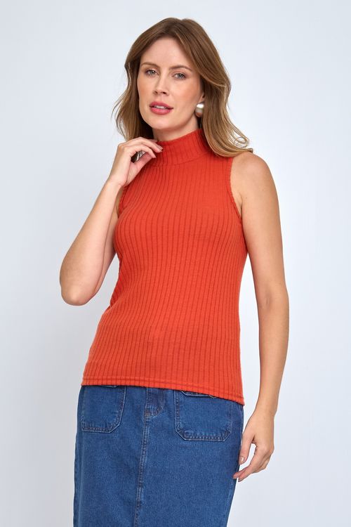 Regata Feminina Gola Alta Peludinha Terra