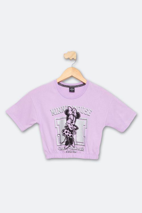 Blusa Juvenil Minnie Lilás Tam 10 a 16
