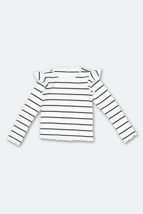 Blusa Infantil de 4 a 8 Anos Listrada Off White