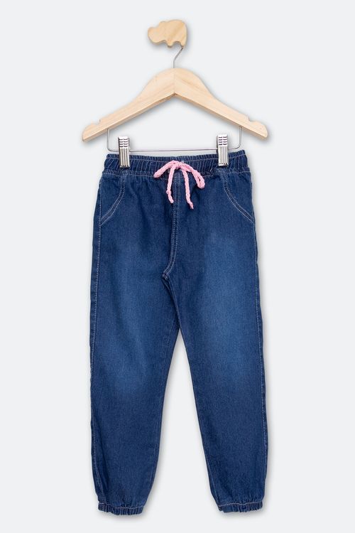 Calça Infantil de 1 a 3 Anos Jeans Jogger Marmorizado