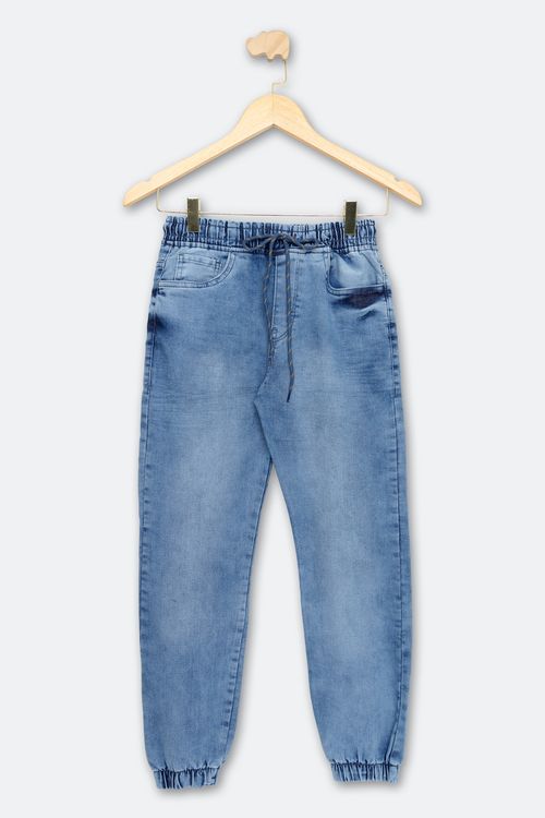 Calça Infantil de 10 a 16 Anos Jogger Jeans Claro