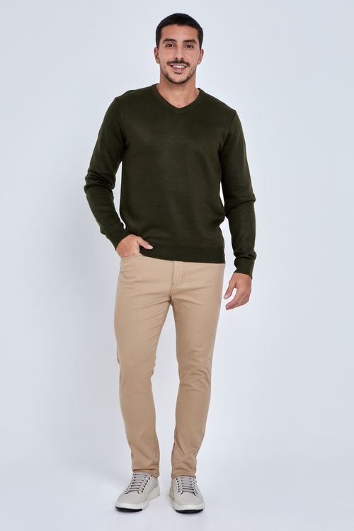 Calça Masculina Bege Sarja