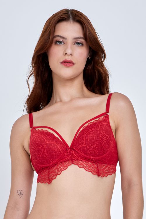 Soutien jv strappy renda vermelho