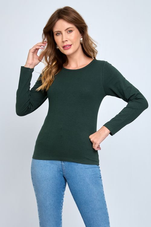 Blusa Feminina em Cotton Básica Verde