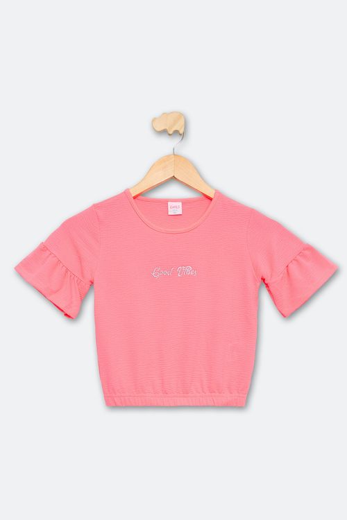 Blusa Juvenil Rosa Neon Tam 10 a 16
