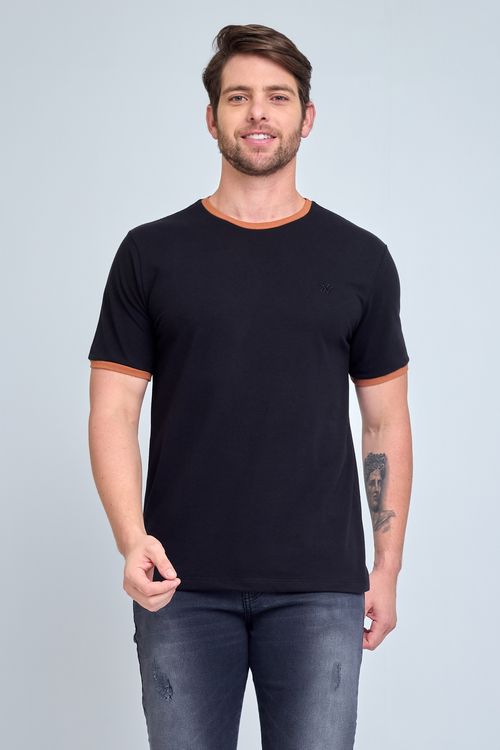 Camiseta masc mc casual cdm122 preto preto