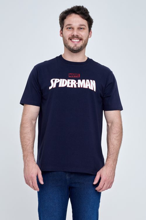 Camiseta Masculina Disney Spider Marinho
