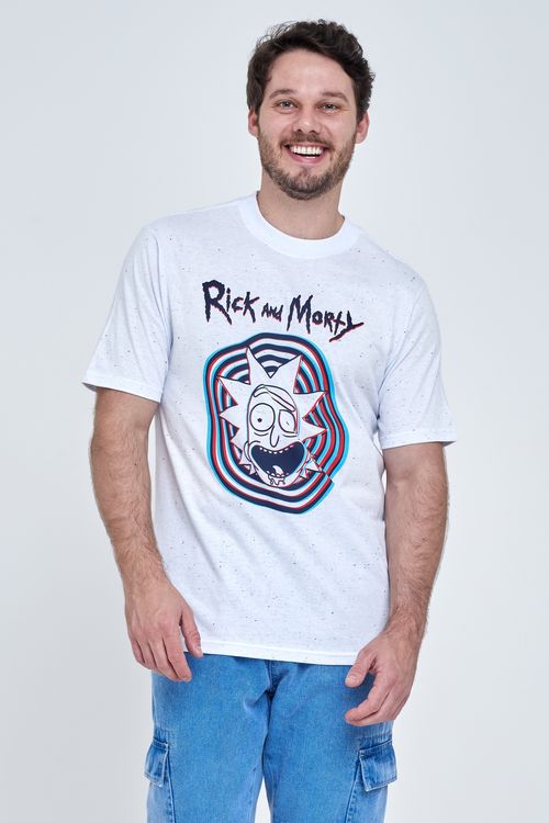Camiseta Masculina Rick and Morty Branca