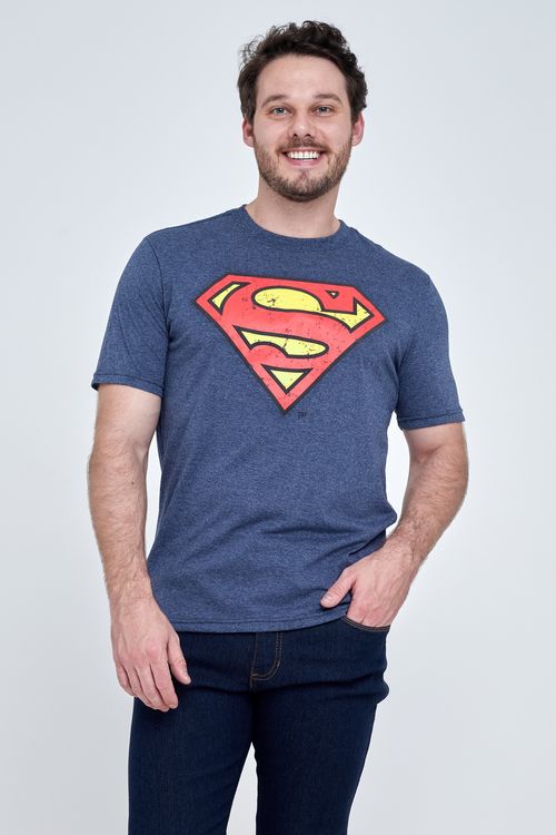 Camiseta Masculina Superman Marinho