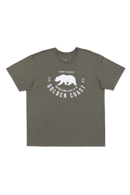 Camiseta Masculina Manga Curta Verde Militar