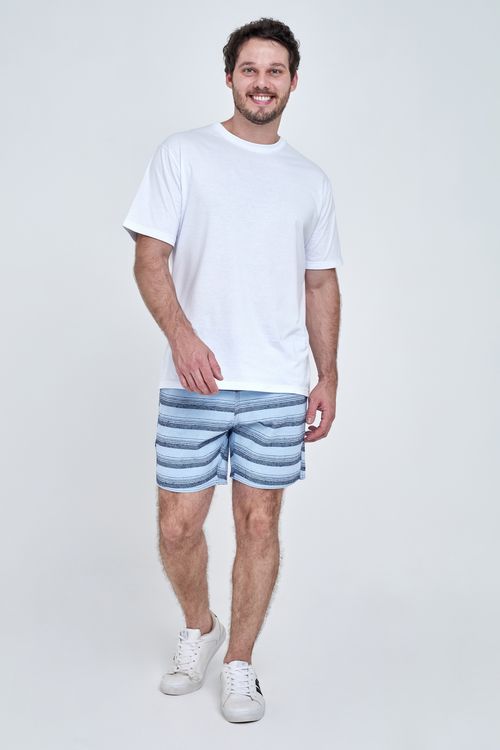 Shorts masc prog azl01 eco listrado azul azul medio