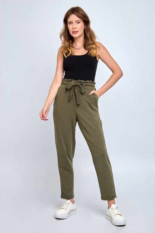 Calça Feminina Moletom Verde Militar