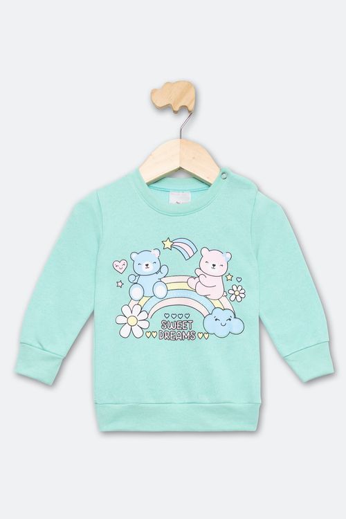 Blusão Infantil Baby Ursinhos Verde Claro