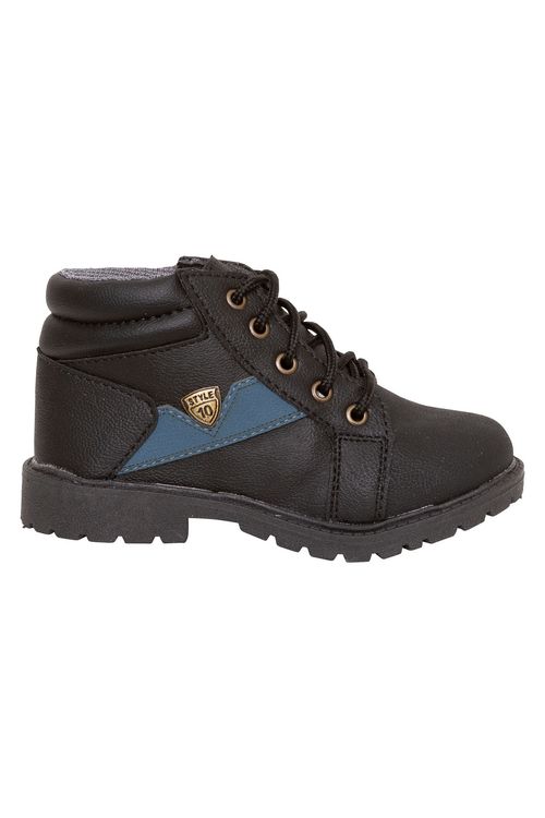 Bota Coturno Infantil Preto